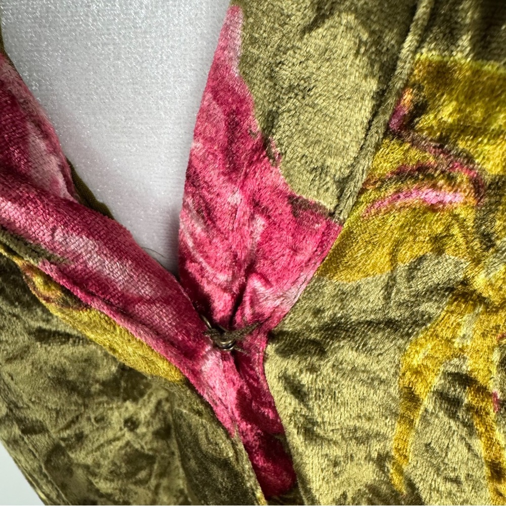 Anthropologie Velvet Somerset Maxi Dress Green and Pink Floral Size Medium - Picture 6 of 15